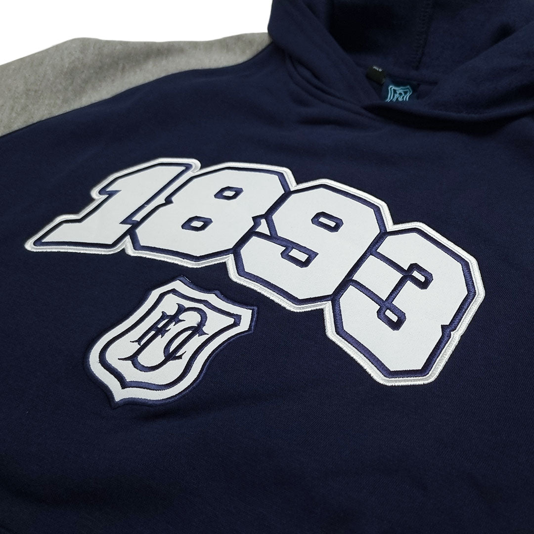 Jnr Raglan College Hoodie Dark Blue|Grey